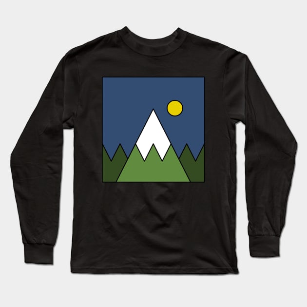 Mountain Scene Long Sleeve T-Shirt by youokpun